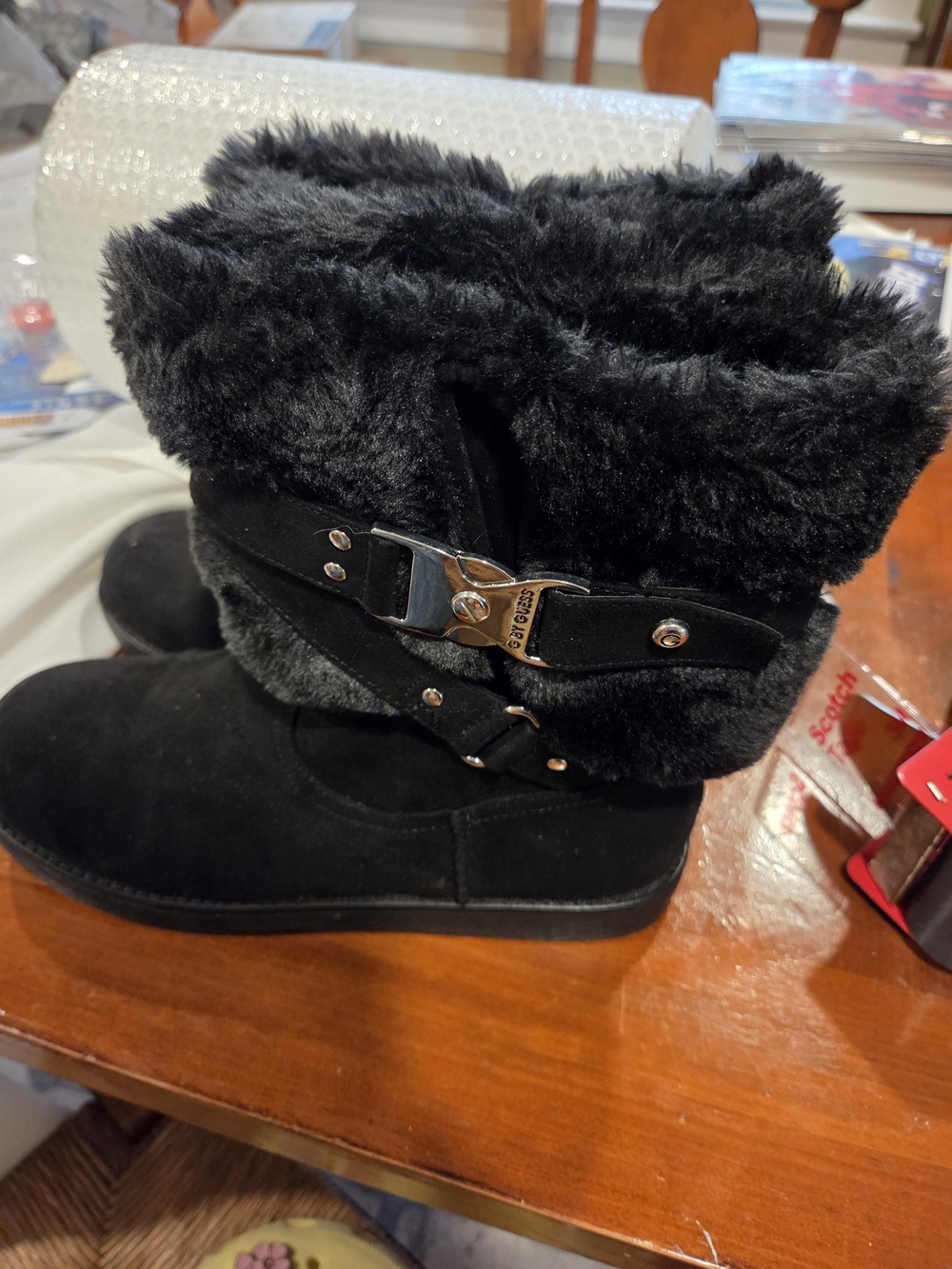 Faux Fur Winter Boots - Black GBG 8.5M